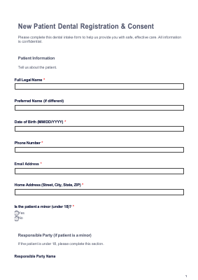 New Patient Dental Forms preview